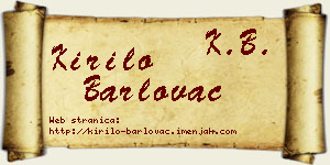 Kirilo Barlovac vizit kartica
